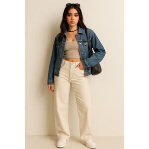 Abercrombie & Fitch Womens 28 6 The 90s Relaxed Jean‎ High Rise Wide Leg Beige